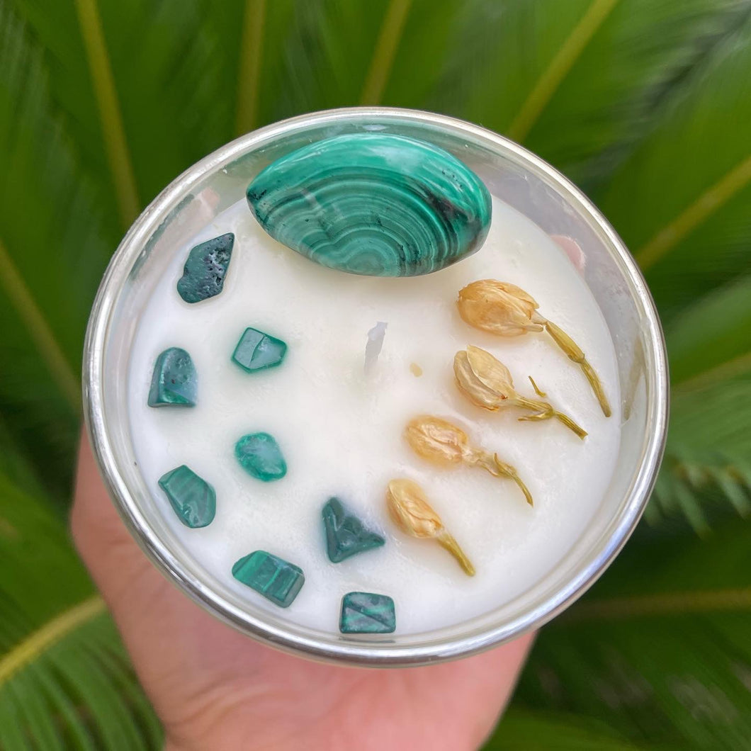 Change Malachite Crystal Candle