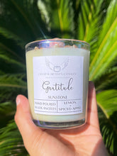 Load image into Gallery viewer, Gratitude Sunstone Crystal Candle
